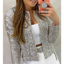 Load image into Gallery viewer, Fashion Sequin Jackets Women Glitter Long Sleeve