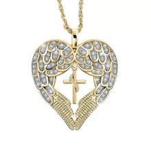 Load image into Gallery viewer, Ladies Diamond Necklace Pendant Love Angel Wing