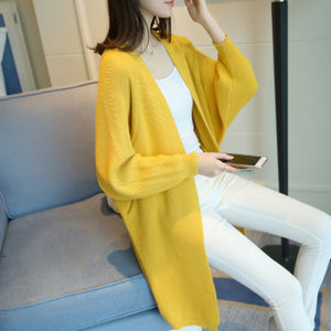 Long Cardigan Sweater Autumn Winter Bat Sleeve Knitted