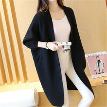 Load image into Gallery viewer, Long Cardigan Sweater Autumn Winter Bat Sleeve Knitted