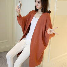 Load image into Gallery viewer, Long Cardigan Sweater Autumn Winter Bat Sleeve Knitted