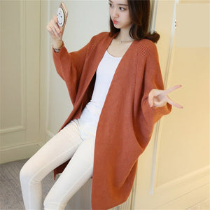 Long Cardigan Sweater Autumn Winter Bat Sleeve Knitted