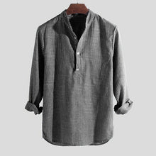 Load image into Gallery viewer, New Cotton Long Sleeve Mens Shirts Spring Autumn Striped Slim Fit
