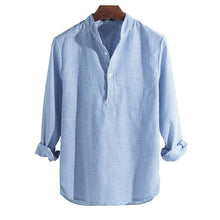 Load image into Gallery viewer, New Cotton Long Sleeve Mens Shirts Spring Autumn Striped Slim Fit