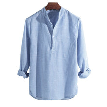 Load image into Gallery viewer, New Cotton Long Sleeve Mens Shirts Spring Autumn Striped Slim Fit