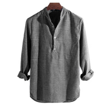 Load image into Gallery viewer, New Cotton Long Sleeve Mens Shirts Spring Autumn Striped Slim Fit