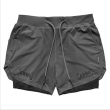 Load image into Gallery viewer, New Double deck Running Shorts Men  Fitness Workout Bermuda