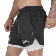 Load image into Gallery viewer, New Double deck Running Shorts Men  Fitness Workout Bermuda