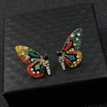 Load image into Gallery viewer, New Fashion Butterfly Wings Earrings Female Rhinestone Wild