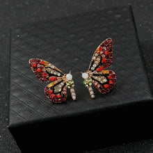 Load image into Gallery viewer, New Fashion Butterfly Wings Earrings Female Rhinestone Wild