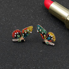 Load image into Gallery viewer, New Fashion Butterfly Wings Earrings Female Rhinestone Wild