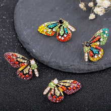 Load image into Gallery viewer, New Fashion Butterfly Wings Earrings Female Rhinestone Wild