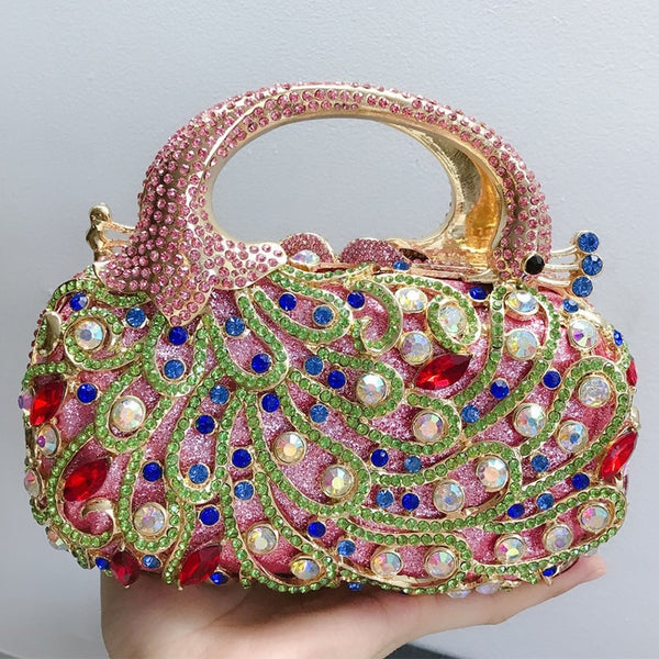 New Fashion Multi Colored Crystal Clutch Rhinestone Clutches