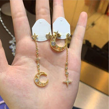 Load image into Gallery viewer, High Quality Fashion 3a Cubic Zirconia Golden Asymmetric Star - Sophornlilly