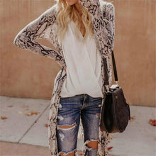 Load image into Gallery viewer, New Streetwear Women Long Sleeve Cardigan Leopard Kimono Shawl - Sophornlilly
