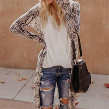 Load image into Gallery viewer, New Streetwear Women Long Sleeve Cardigan Leopard Kimono Shawl - Sophornlilly