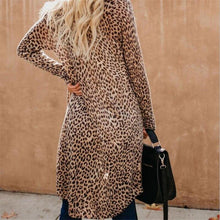 Load image into Gallery viewer, New Streetwear Women Long Sleeve Cardigan Leopard Kimono Shawl - Sophornlilly