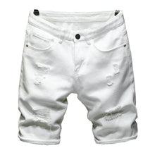 Load image into Gallery viewer, New Summer White black Men Denim Shorts Slim Large size Casual
