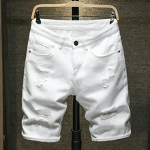 Load image into Gallery viewer, New Summer White black Men Denim Shorts Slim Large size Casual