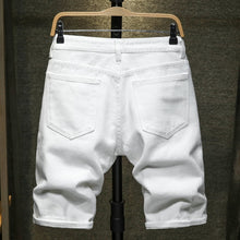 Load image into Gallery viewer, New Summer White black Men Denim Shorts Slim Large size Casual
