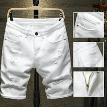 Load image into Gallery viewer, New Summer White black Men Denim Shorts Slim Large size Casual