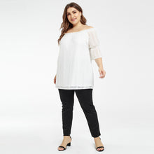 Load image into Gallery viewer, Plus Size Women&#39;s Blouse Summer New Lace Stitching Printing Sexy