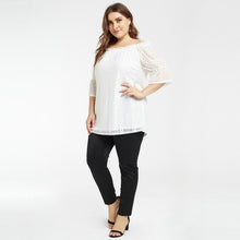 Load image into Gallery viewer, Plus Size Women&#39;s Blouse Summer New Lace Stitching Printing Sexy