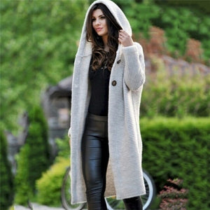 Spring Autumn Winter Women Solid Long Sweater Loose Knitting - Sophornlilly