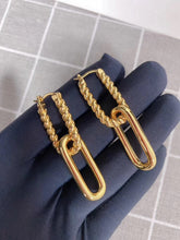 Load image into Gallery viewer, Thread Unique Gold Stacking ring Twisted Hoops Loops Metal Layer