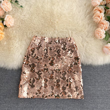 Load image into Gallery viewer, Women Bling Sequined Women High Waist A line Mini Autumn Spring