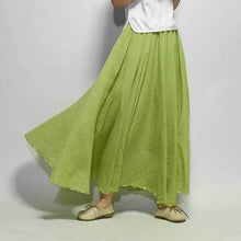 Load image into Gallery viewer, Women Linen Cotton Long Skirts Elastic Waist Pleated Maxi Skirts