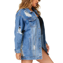 Load image into Gallery viewer, Autumn Cow Girl Distressed Denim Eyes Cotton Women Ripped
