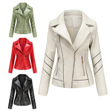 Load image into Gallery viewer, Autumn Faux Leather Jacket Women Oversized Boyfriend Style