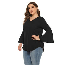 Load image into Gallery viewer, V neck Long Sleeve Loose Tops Elegant