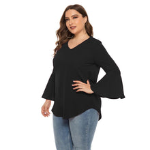 Load image into Gallery viewer, V neck Long Sleeve Loose Tops Elegant