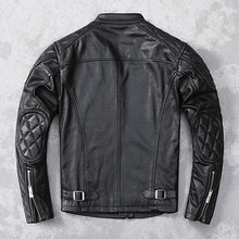 Load image into Gallery viewer, Genuine Leather Jacket Men Stand Collar