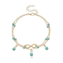 Load image into Gallery viewer, Boho Female Double Layered Anklets Barefoot Sandals Imitation