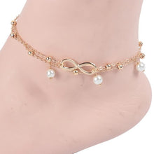Load image into Gallery viewer, Boho Female Double Layered Anklets Barefoot Sandals Imitation