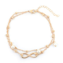 Load image into Gallery viewer, Boho Female Double Layered Anklets Barefoot Sandals Imitation