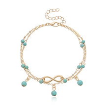 Load image into Gallery viewer, Boho Female Double Layered Anklets Barefoot Sandals Imitation