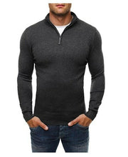 Load image into Gallery viewer, Casual Sweater Men's Solid Color Standing Collar Long Sleeve