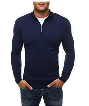 Load image into Gallery viewer, Casual Sweater Men's Solid Color Standing Collar Long Sleeve