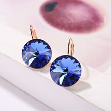 Load image into Gallery viewer, Classic Wedding Drop Earrings Big Rivori Stone Austria Crystals