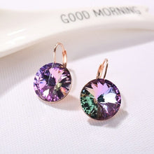 Load image into Gallery viewer, Classic Wedding Drop Earrings Big Rivori Stone Austria Crystals