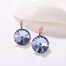 Load image into Gallery viewer, Classic Wedding Drop Earrings Big Rivori Stone Austria Crystals