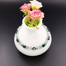Load image into Gallery viewer, Classic X Bracelets For women Green Crystal Silver Color New