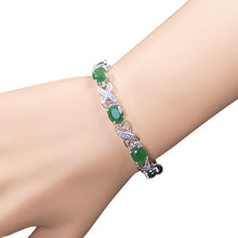 Load image into Gallery viewer, Classic X Bracelets For women Green Crystal Silver Color New
