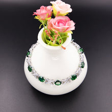 Load image into Gallery viewer, Classic X Bracelets For women Green Crystal Silver Color New
