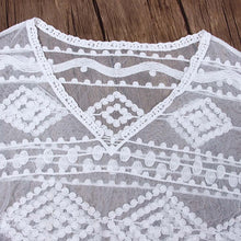 Load image into Gallery viewer, Crochet Bikini Women Beach Cover Up Embroidery Half Sleeve - Sophornlilly