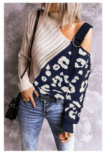 Elegant Casual Spring Autumn Off shoulder Woman Sweater Straps